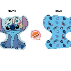 Διακοσμητικό Mini Μαξιλάρι Παιδικό Disney Home Stitch 679 Sky Blue 3D AOP 100% Velboa Dimcol (20cm) 1Τεμ