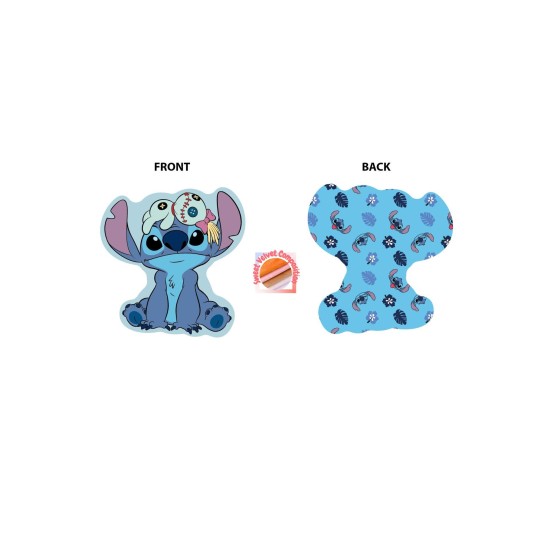 Διακοσμητικό Mini Μαξιλάρι Παιδικό Disney Home Stitch 679 Sky Blue 3D AOP 100% Velboa Dimcol (20cm) 1Τεμ