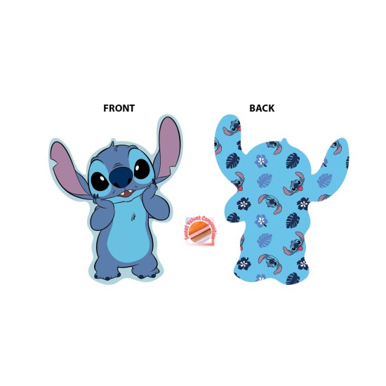 Διακοσμητικό Mini Μαξιλάρι Παιδικό Disney Home Stitch 681 Sky Blue 3D AOP 100% Velboa Dimcol (20cm) 1Τεμ