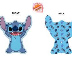 Διακοσμητικό Mini Μαξιλάρι Παιδικό Disney Home Stitch 682 Sky Blue 3D AOP 100% Velboa Dimcol (20cm) 1Τεμ
