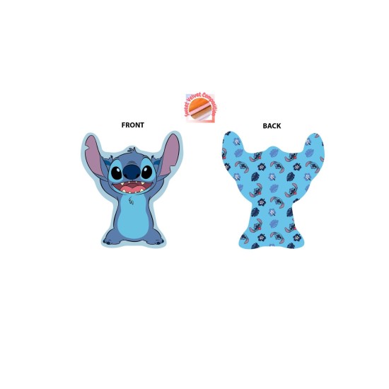 Διακοσμητικό Mini Μαξιλάρι Παιδικό Disney Home Stitch 682 Sky Blue 3D AOP 100% Velboa Dimcol (20cm) 1Τεμ