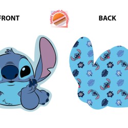 Διακοσμητικό Mini Μαξιλάρι Παιδικό Disney Home Stitch 683 Sky Blue 3D AOP 100% Velboa Dimcol (20cm) 1Τεμ