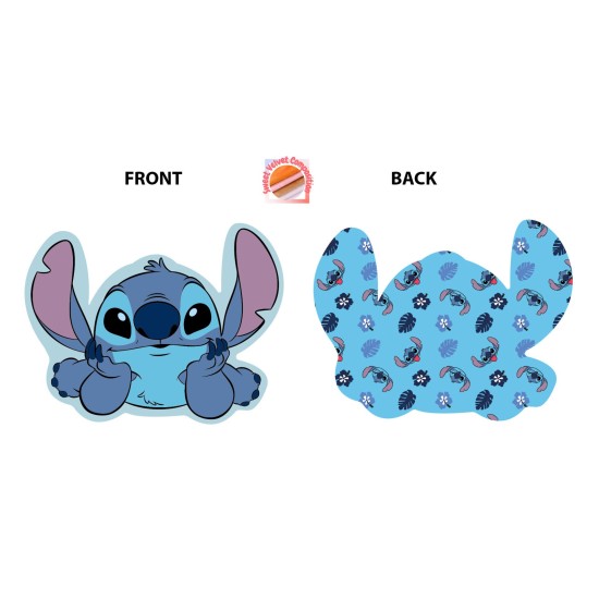 Διακοσμητικό Mini Μαξιλάρι Παιδικό Disney Home Stitch 683 Sky Blue 3D AOP 100% Velboa Dimcol (20cm) 1Τεμ