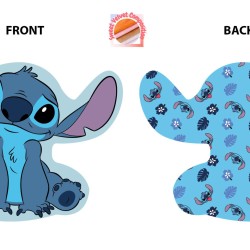 Διακοσμητικό Mini Μαξιλάρι Παιδικό Disney Home Stitch 684 Sky Blue 3D AOP 100% Velboa Dimcol (20cm) 1Τεμ