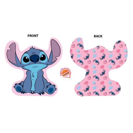 Διακοσμητικό Mini Μαξιλάρι Παιδικό Disney Home Stitch 689 Pink 3D AOP 100% Velboa Dimcol (20cm) 1Τεμ