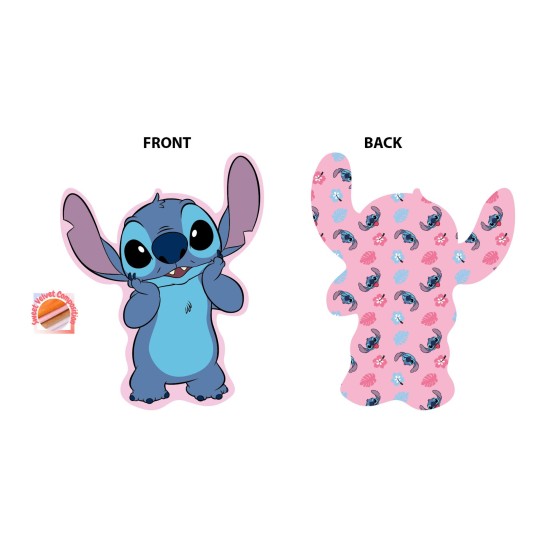 Διακοσμητικό Mini Μαξιλάρι Παιδικό Disney Home Stitch 690 Pink 3D AOP 100% Velboa Dimcol (20cm) 1Τεμ