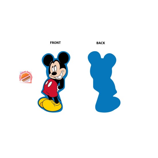 Διακοσμητικό Mini Μαξιλάρι Παιδικό Disney Home Mickey 412 Blue 3D AOP 100% Velboa Dimcol (15cm) 1Τεμ