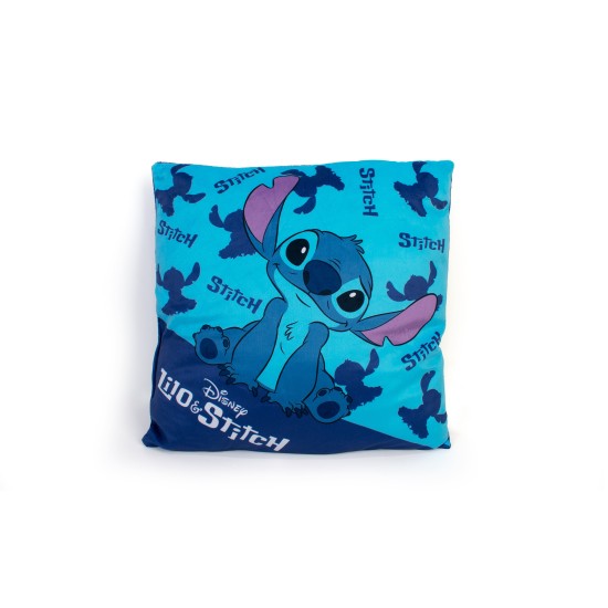 Διακοσμητικό Μαξιλάρι Παιδικό Βελούδινο Disney Home Stitch 04 Blue 100% Velboa Dimcol (38x38) 1Τεμ