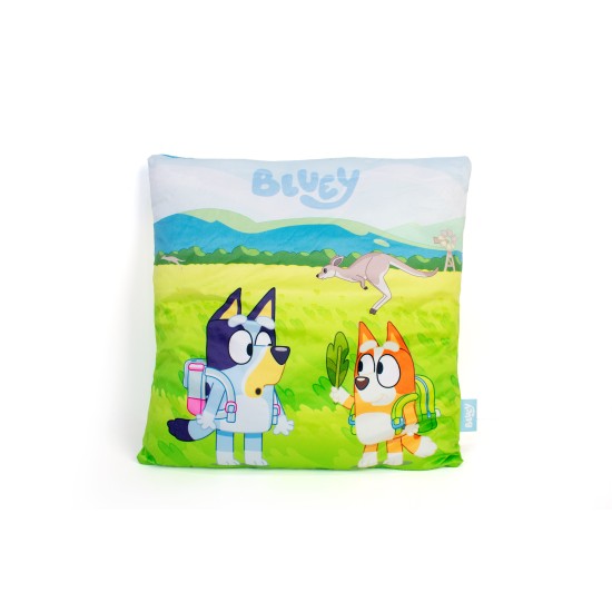 Διακοσμητικό Μαξιλάρι Παιδικό Βελούδινο BBC Studios Bluey 09 Green 100% Velboa Dimcol (38x38) 1Τεμ