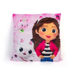 Διακοσμητικό Μαξιλάρι Παιδικό Βελούδινο DreamWorks Gabby's Dollhouse 03 Pink 100% Velboa Dimcol (38x38) 1Τεμ
