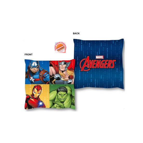 Διακοσμητικό Μαξιλάρι Παιδικό Βελούδινο Marvel Avengers 53 Blue 100% Velboa Dimcol (38x38) 1Τεμ