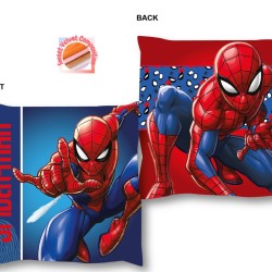 Διακοσμητικό Μαξιλάρι Παιδικό Βελούδινο Marvel Spiderman 07 Blue 100% Velboa Dimcol (38x38) 1Τεμ