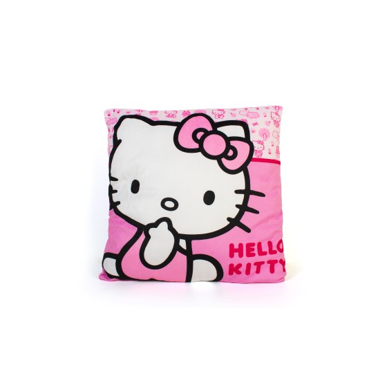 Διακοσμητικό Μαξιλάρι Βελούδινο Sanrio Hello Kitty 304 Pink 100% Velboa Dimcol (38x38) 1Τεμ