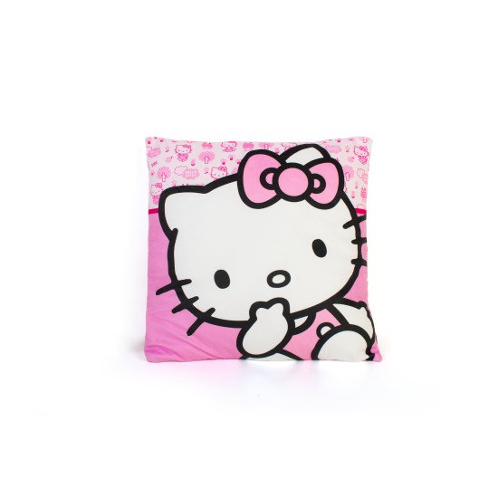 Διακοσμητικό Μαξιλάρι Βελούδινο Sanrio Hello Kitty 304 Pink 100% Velboa Dimcol (38x38) 1Τεμ