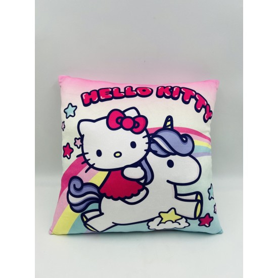 Διακοσμητικό Μαξιλάρι Βελούδινο Παιδικό Disney Sanrio Hello Kitty 602 Pink-Multi Dimcol (38x38) 1Τεμ