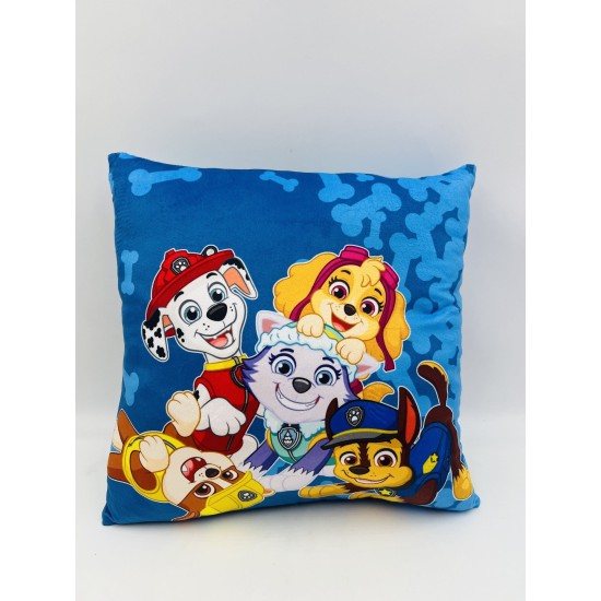 Διακοσμητικό Μαξιλάρι Βελούδινο Παιδικό Nickelodeon Paw Patrol 608 Blue Dimcol (38x38) 1Τεμ
