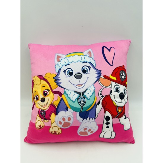 Διακοσμητικό Μαξιλάρι Βελούδινο Παιδικό Nickelodeon Paw Patrol 609 Pink Dimcol (38x38) 1Τεμ