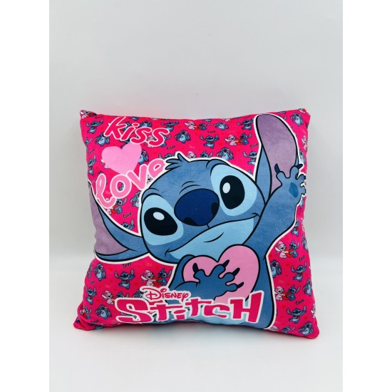 Διακοσμητικό Μαξιλάρι Βελούδινο Παιδικό Disney Home Stitch & Angel 610 Pink-Fuchsia Dimcol (38x38) 1Τεμ