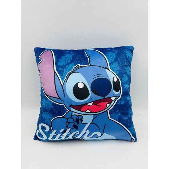 Διακοσμητικό Μαξιλάρι Βελούδινο Παιδικό Disney Home Stitch & Angel 611 Dark Blue Dimcol (38x38) 1Τεμ