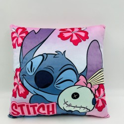 Διακοσμητικό Μαξιλάρι Βελούδινο Παιδικό Disney Home Stitch & Angel 613 Pink Dimcol (38x38) 1Τεμ