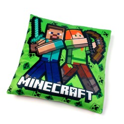 Διακοσμητικό Μαξιλάρι Παιδικό Mojang Minecraft 12 Light Green Velboa Dimcol (38x38) 1Τεμ