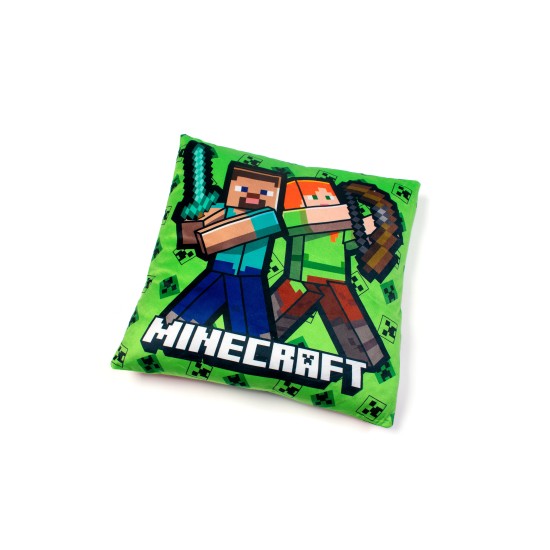 Διακοσμητικό Μαξιλάρι Παιδικό Mojang Minecraft 12 Light Green Velboa Dimcol (38x38) 1Τεμ