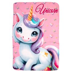 Κουβέρτα Fleece Κούνιας Unicorn 56 Pink Dimcol (100x140) 1Τεμ