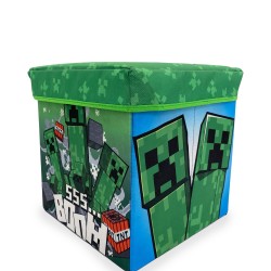 Σκαμπό - Κουτί Παιδικό Kids Mojang Minecraft 28 Green Dimcol (30x30x30) 1Τεμ