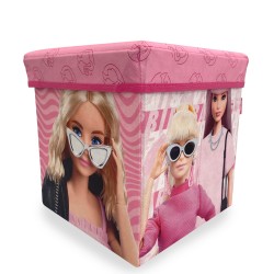 Σκαμπό - Κουτί Παιδικό Kids Mattel Barbie 15 Pink Dimcol (30x30x30) 1Τεμ