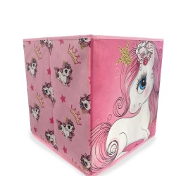 Σκαμπό - Κουτί Παιδικό Kids Unicorn 10 Pink Dimcol (30x30x30) 1Τεμ