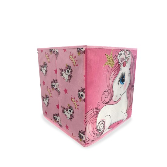 Σκαμπό - Κουτί Παιδικό Kids Unicorn 10 Pink Dimcol (30x30x30) 1Τεμ