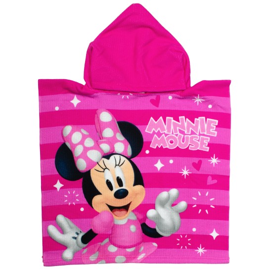 Poncho Παιδικό Θαλάσσης Quick Dry Disney Home Minnie 194 Fuchsia-Pink Micro Dimcol (50x100) 1Τεμ