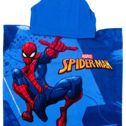 Poncho Παιδικό Θαλάσσης Marvel Spiderman 538 Sky Blue-Blue Quick Dry Micro Dimcol (50x100) 1Τεμ