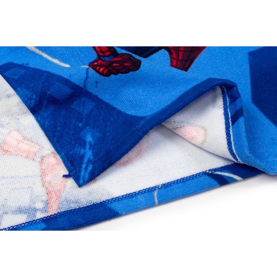 Poncho Παιδικό Θαλάσσης Marvel Spiderman 538 Sky Blue-Blue Quick Dry Micro Dimcol (50x100) 1Τεμ