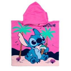 Poncho Παιδικό Θαλάσσης Quick Dry Disney Home Lilo & Stitch 195 Baby Pink Micro Dimcol (50x100) 1Τεμ