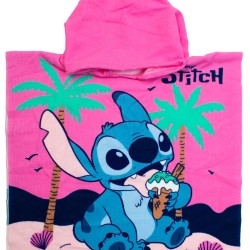 Poncho Παιδικό Θαλάσσης Quick Dry Disney Home Lilo & Stitch 195 Baby Pink Micro Dimcol (50x100) 1Τεμ