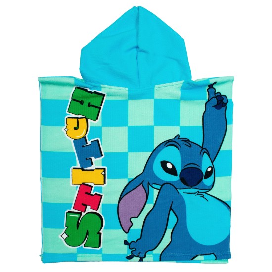 Poncho Παιδικό Θαλάσσης Quick Dry Disney Home Lilo & Stitch 196 Aqua-Sky Blue Micro Dimcol (50x100) 1Τεμ
