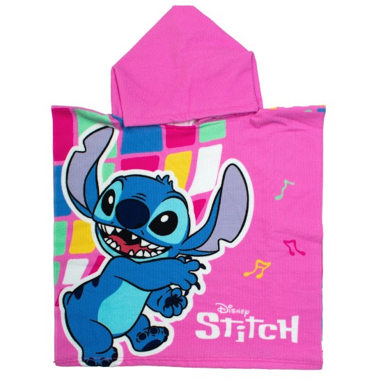 Poncho Παιδικό Θαλάσσης Quick Dry Disney Home Lilo & Stitch 275 Pink Micro Dimcol (50x100) 1Τεμ