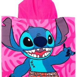 Poncho Παιδικό Θαλάσσης Disney Home Lilo & Stitch 556 Pink Quick Dry Micro Dimcol (50x100) 1Τεμ