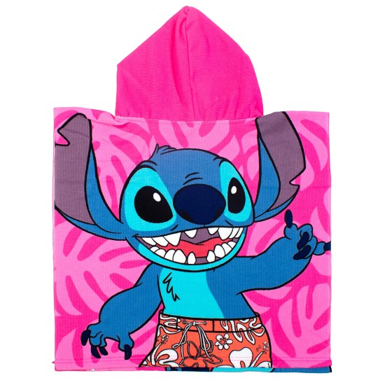 Poncho Παιδικό Θαλάσσης Disney Home Lilo & Stitch 556 Pink Quick Dry Micro Dimcol (50x100) 1Τεμ
