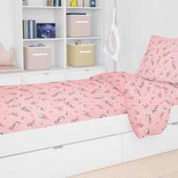 Παπλωματοθήκη Παιδική Φανελένια Μονή Kids Birds 15 Pink Cotton Dimcol (160x240) 1Τεμ
