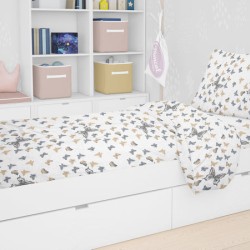 Σεντόνια Παιδικά Μονά Σετ Kids Butterfly 55 Beige Cotton Dimcol (160x240) 3Τεμ