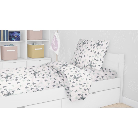 Μαξιλαροθήκη Kids Butterfly 57 Cotton Dimcol (50x70) 1Τεμ