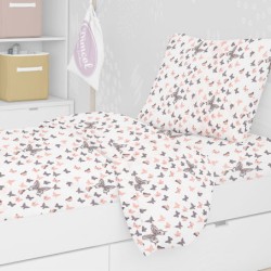 Πάνα Χασές Σετ Print Baby Butterfly 61 Coral Cotton Dimcol (80x80) 1Τεμ