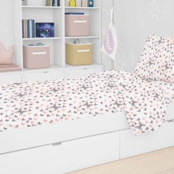 Πάνα Χασές Σετ Print Baby Butterfly 61 Coral Cotton Dimcol (80x80) 1Τεμ