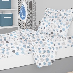 Μαξιλαροθήκη Kids Hearts 08 Blue Cotton Dimcol (50x70) 1Τεμ
