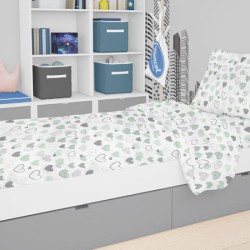 Μαξιλαροθήκη Kids Hearts 10 Green Cotton Dimcol (50x70) 1Τεμ