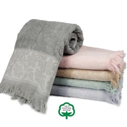 Πετσέτες Σετ Bath Towels Νέμεσις 14 Grey Jacquard Cotton Dimcol 3Τεμ