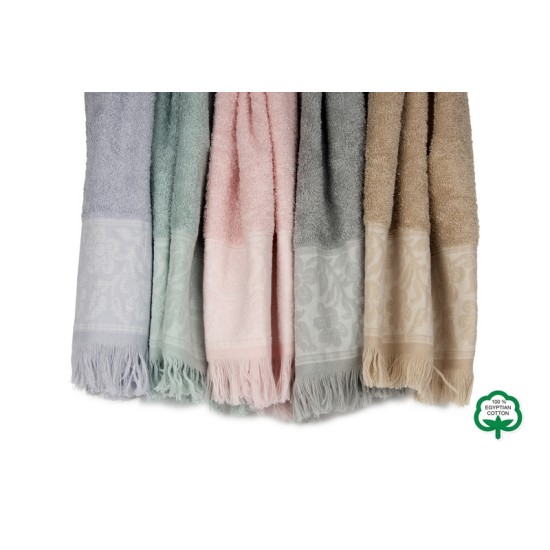 Πετσέτες Σετ Bath Towels Νέμεσις 14 Grey Jacquard Cotton Dimcol 3Τεμ