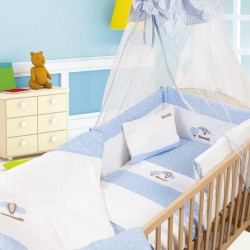 Κουνουπιέρα Κούνιας Baby Bed Αερόστατο Blue 03 Με Κέντημα Cotton Dimcol (160x490) 1Τεμ